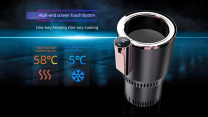 Smart Car 2-In-1 Hot And Cold Cup Drinks Holder Home Fast Refrigeration Cooling/Heating Mini Touch Screen Beverage Mug Drink Can