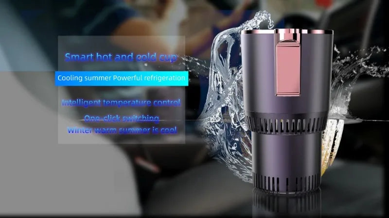 Smart Car 2-In-1 Hot And Cold Cup Drinks Holder Home Fast Refrigeration Cooling/Heating Mini Touch Screen Beverage Mug Drink Can